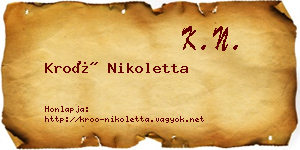 Kroó Nikoletta névjegykártya