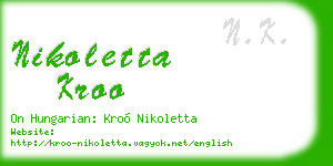 nikoletta kroo business card